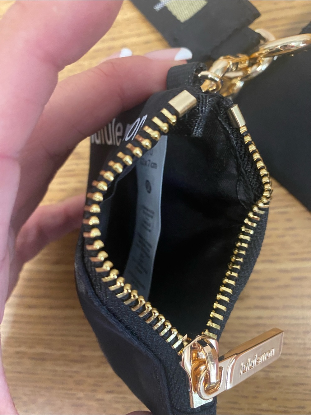 lululemon Black Double Zip Wristlet with Gold Hardware - Picture 7 of 7